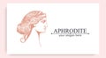 Aphrodite or Venus. Woman face logo. Emblem for a beauty or yoga salon. Style of harmony and beauty. Vector illustration