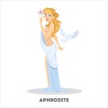 Aphrodite in white dress. Greek beautiful ancient goddess