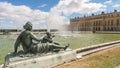 Aphrodites and cupid sculpture in the garden of Versailles palce