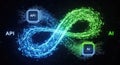 API and AI Integration - Infinity Loop of Digital Transformation Royalty Free Stock Photo