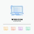 Api, app, coding, developer, laptop 5 Color Line Web Icon Template isolated on white. Vector illustration