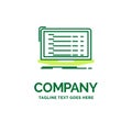 Api, app, coding, developer, laptop Flat Business Logo template