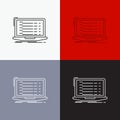 Api, app, coding, developer, laptop Icon Over Various Background. Line style design, designed for web and app. Eps 10 vector