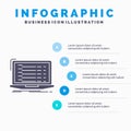 Api, app, coding, developer, laptop Infographics Template for Website and Presentation. GLyph Gray icon with Blue infographic Royalty Free Stock Photo