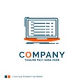 Api, app, coding, developer, laptop Logo Design. Blue and Orange