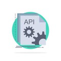 Api, app, coding, developer, software Flat Color Icon Vector Royalty Free Stock Photo