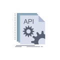 Api, app, coding, developer, software Flat Color Icon Vector