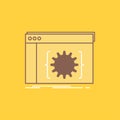Api, app, coding, developer, software Flat Line Filled Icon. Beautiful Logo button over yellow background for UI and UX, website Royalty Free Stock Photo