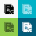 Api, app, coding, developer, software Icon Over Various Background. glyph style design, designed for web and app. Eps 10 vector Royalty Free Stock Photo