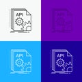 Api, app, coding, developer, software Icon Over Various Background. Line style design, designed for web and app. Eps 10 vector Royalty Free Stock Photo
