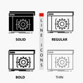 Api, app, coding, developer, software Icon in Thin, Regular, Bold Line and Glyph Style. Vector illustration Royalty Free Stock Photo