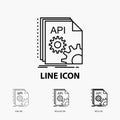 Api, app, coding, developer, software Icon in Thin, Regular and Bold Line Style. Vector illustration Royalty Free Stock Photo