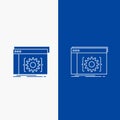 Api, app, coding, developer, software Line and Glyph web Button in Blue color Vertical Banner for UI and UX, website or mobile Royalty Free Stock Photo