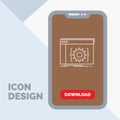 Api, app, coding, developer, software Line Icon in Mobile for Download Page Royalty Free Stock Photo