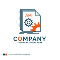 Api, app, coding, developer, software Logo Design. Blue and Oran