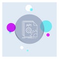 Api, app, coding, developer, software White Line Icon colorful Circle Background Royalty Free Stock Photo