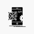 Api, Application, coding, Development, Mobile Glyph Icon. Vector isolated illustration