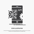 Api, Application, coding, Development, Mobile Icon. glyph vector gray symbol for UI and UX, website or mobile application