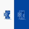 Api, Application, coding, Development, Mobile Line and Glyph web Button in Blue color Vertical Banner for UI and UX, website or Royalty Free Stock Photo