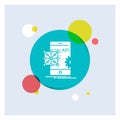 Api, Application, coding, Development, Mobile White Glyph Icon colorful Circle Background Royalty Free Stock Photo