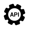 Api, application, interface icon. Black vector graphics Royalty Free Stock Photo