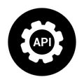 Api, application, interface icon. Black vector graphics Royalty Free Stock Photo