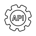 Api, application, interface outline icon. Line art vector Royalty Free Stock Photo