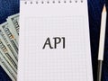 API (application program interface). The concept of technology and development. Phrase, words, text API on a Royalty Free Stock Photo