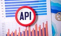 API (application program interface) on wood background Royalty Free Stock Photo