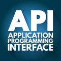 API - Application Programming Interface acronym, technology concept background Royalty Free Stock Photo