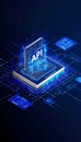 API Application Programming Interface Chip Futuristic Technology Software Development Tool Royalty Free Stock Photo