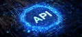 API Application Programming Interface on Circuit Board. Conceptual Image of Modern Technology Royalty Free Stock Photo