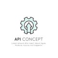API Application Programming Interface, Cloud Data, Web and Mobile Royalty Free Stock Photo