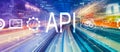 API - application programming interface concept with high speed motion blur Royalty Free Stock Photo
