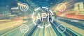 API - application programming interface concept with high speed motion blur Royalty Free Stock Photo