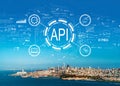 API - application programming interface concept with San Francisco Royalty Free Stock Photo