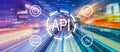 API - application programming interface concept API concept with high speed motion blur Royalty Free Stock Photo