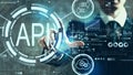 API - application programming interface concept API concept with businessman Royalty Free Stock Photo
