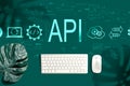 API - application programming interface concept with a computer keyboard Royalty Free Stock Photo