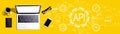 API - application programming interface concept with a laptop computer Royalty Free Stock Photo