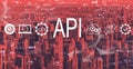 API - application programming interface concept with the New York City Royalty Free Stock Photo