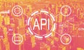 API - application programming interface concept with the New York City Royalty Free Stock Photo