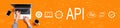 API - application programming interface concept with person using laptop Royalty Free Stock Photo