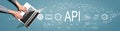 API - application programming interface concept with person using laptop Royalty Free Stock Photo