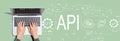 API - application programming interface concept with person using laptop computer Royalty Free Stock Photo