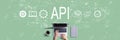 API - application programming interface concept with person working with laptop Royalty Free Stock Photo