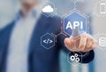 API Application Programming Interface connect services on internet and allow network data communication, software engineer Royalty Free Stock Photo