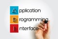 API Application Programming Interface - connection between computers or between computer programs, acronym text concept background Royalty Free Stock Photo