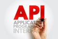 API Application Programming Interface - connection between computers or between computer programs, acronym text concept background Royalty Free Stock Photo