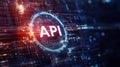 API - Application Programming Interface. Digitalization. Data Transfer. Software Development Tool. Royalty Free Stock Photo